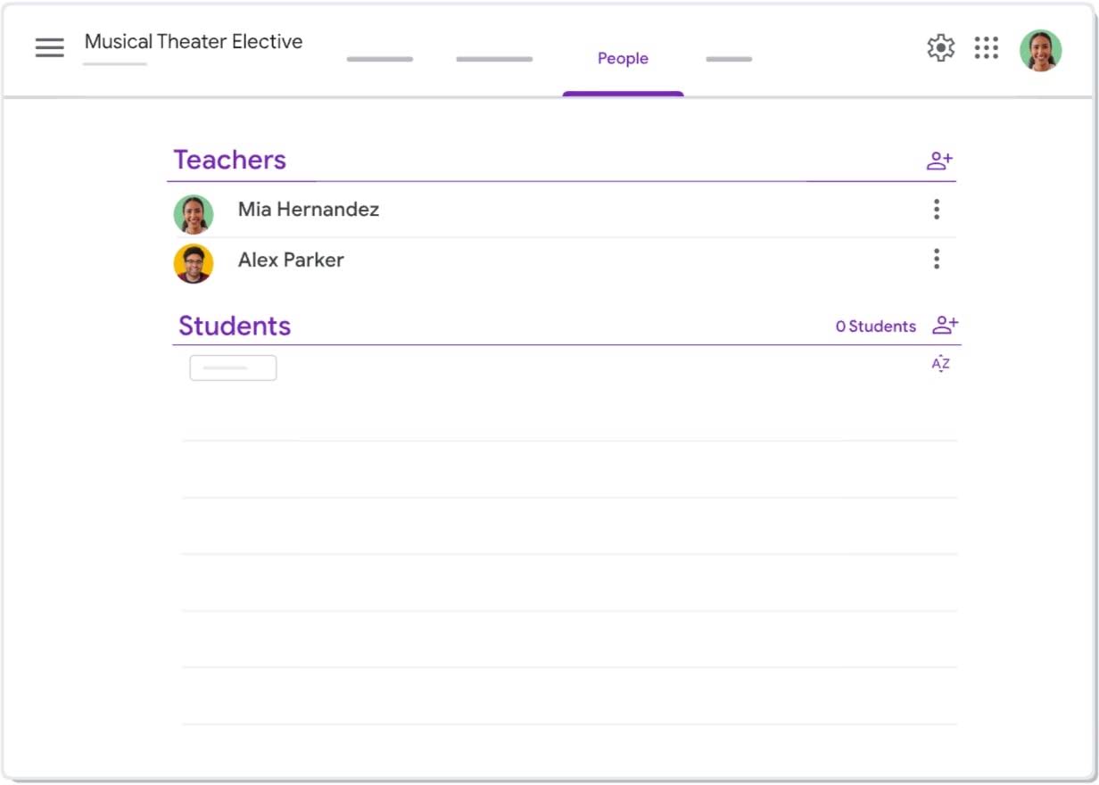 Looping animation of a Google Classroom interface showing how to create classes