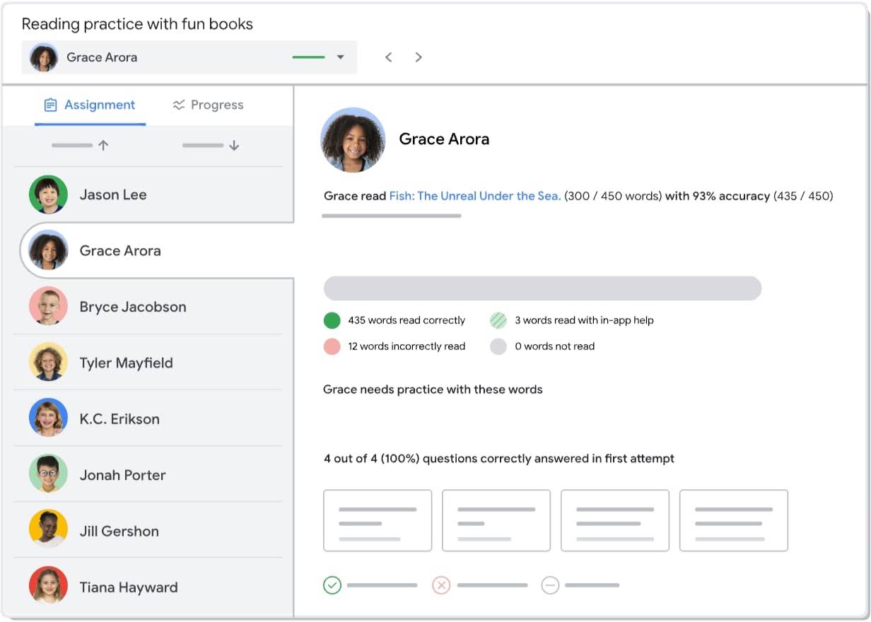 Looping video of a Google Classroom student interface, showing how a progress